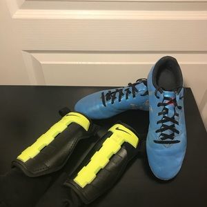 Messi Adidas Boys Cleats with Nike Shin Guards